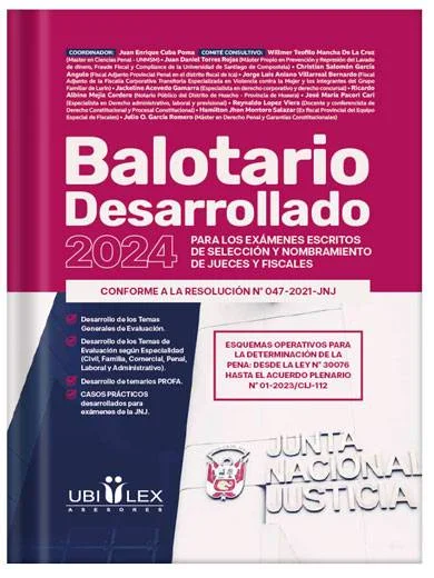 BALOTARIO DESARROLLADO 2024 PARA LOS EXÁMENES ESCRITOS DE SELECCIÓN Y NOMBRAMIENTO DE JUECES Y FISCALES