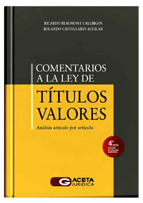 COMENTARIOS A LA LEY DE TÍTULOS VALORES